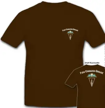 Para Commando Brigada Belgijos Parašiutininko Armijos herbas Marškinėliai trumpomis Rankovėmis Atsitiktinis Medvilnės O-Kaklo Marškinėliai Vyrams 0
