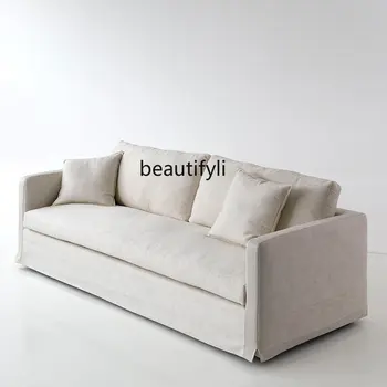 Modernus Nordic žemyn Sofa Medvilnės Trijų Sėdynės Patogiai Dizaineris Paprastas Audinys