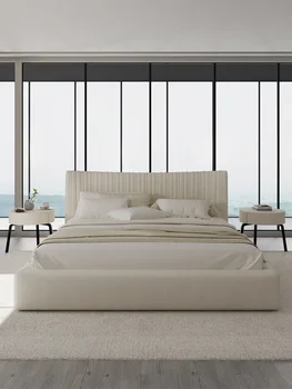 Technologijos audinio lova, katė įbrėžimams medžiaga lova, prancūzų kremas stiliaus audinio lova