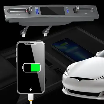 Naujas Modelis, Tinka Tesla Plėtra Dokas Modelis 3/Y Centrinės Kontrolės USB Plėtra PD Greito Įkrovimo Automobilių Įkrovimo Dokas