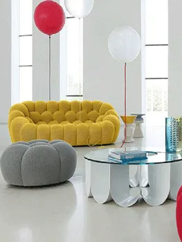Nordic light prabangos dizaineris italų stiliaus medvilnės šiuolaikinio meno ranka erdvės burbulas debesis sofa