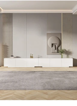 Post-moderni prabanga super-long TV spintelė kavos staliukas italijos baltais dažais plonas roko grindų kabinetas