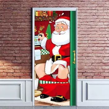 Kalėdų Įėjimo Puošimas Švenčių Duris, Apdailos Kalėdų Gobelenas Švenčių Kalėdų Senelis Bell Šuo Spausdinimo vidaus/lauko