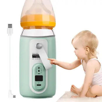 Belaidžio Butelis Šilčiau USB Įkrovimo Pieno Šilčiau Dangtis Reguliuojamas Kūdikių Buteliukas Šildymo Priemonė Kempingas Automobilių Kelionės ir Namuose 0