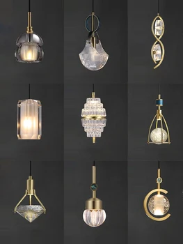 Art Deco Pritemdomi LED Kristalų Lubų ChandelierSuspension Šviestuvas Lampen Lempos Kabo Pakabukas Šviesos Koridorius, Drabužinė