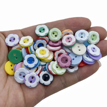 10color Upick 50pcs mix spalva 13mm plastiko apvalios gėlių formos mygtukai amatų siuvimo vaikų drabužiai 1