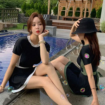Korėjos Monokini Moterų Maudymosi Suknelė Vienas Gabalas Kaklaraištis maudymosi kostiumėlį Vientisų Maudymosi Kostiumas seksualus Monokini Paplūdimio 2022 Naujas Maillot 1