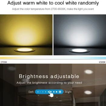18W RGB+BMT LED Šviesos Downlight Pritemdomi Smart Patalpų Kambarį Lempos AC 220V Gali Mobilusis Telefonas (2.4 G Nuotolinio/Wifi/Balso Vontrol 2