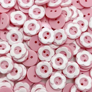 10color Upick 50pcs mix spalva 13mm plastiko apvalios gėlių formos mygtukai amatų siuvimo vaikų drabužiai 3