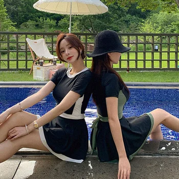 Korėjos Monokini Moterų Maudymosi Suknelė Vienas Gabalas Kaklaraištis maudymosi kostiumėlį Vientisų Maudymosi Kostiumas seksualus Monokini Paplūdimio 2022 Naujas Maillot 3