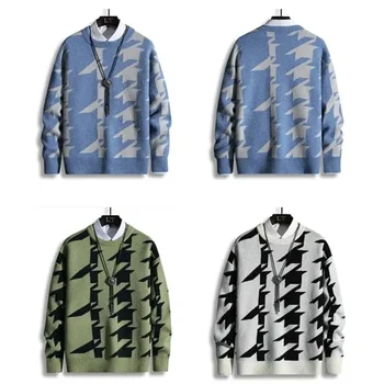Vyrai Harajuku Vintage Megztinis Pavasario Žiemos Vyrų Naują Atsitiktinis Laisvi Megztiniai Vyrų Hip-Hop Streetwear Trikotažas Puloveriai 4