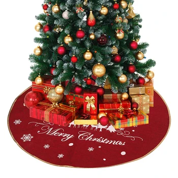 Kalėdų Eglutė Sijonas Pliušinis Kalėdų Medžio Kilimėlis Baltas Minkštas Dirbtiniais Kailiais Su Išsiuvinėtu Medžio Sijonas Kalėdų Dekoracijos 4