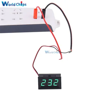 1pcs/daug Digital Voltmeter AC 70V, kad 500V skirti 0,56 colių LED Skaitmeninis Skydelis Skaitiklio Įtampos Testeris ŽALIA Stebėti, 2 Laidai, Aukštos Kokybės 5
