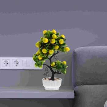 Citrinos Dirbtinių Vaisių Medis Vazoninių Augalų Dekoracijos Modeliavimas Bonsai Ornamentu Biuras 5