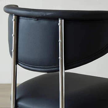 Balta Pagalvėlė Valgomojo Kėdės, Virtuvės Metalo Džiuginti Vintage Valgomojo Kėdė Butą Sudaro Sillas De Comedor Minimalistiniai Baldai 5
