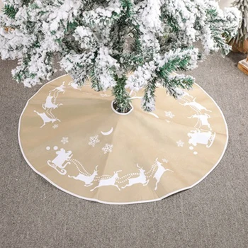 Kalėdų Eglutė Sijonas Pliušinis Kalėdų Medžio Kilimėlis Baltas Minkštas Dirbtiniais Kailiais Su Išsiuvinėtu Medžio Sijonas Kalėdų Dekoracijos 5