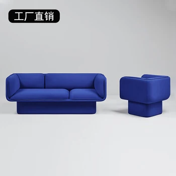 Kūrybos Villa Salonas Kambarį-Vietė Sofa-Lova, Kėdė, Paprastas, Modernus, Šiuolaikinio Dizaino Paroda,, Trys-Asmuo, Mėlyna Sofa 0