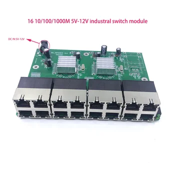 1000M jungiklis Nevaldomas 16port 10/100/1000M industrial Ethernet switch module PCBA valdybos OEM Auto jutimo Uostuose 0