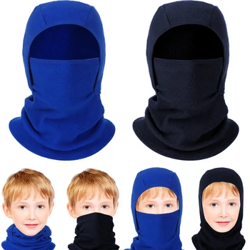2 Vnt Vaikai Balaclava Slidinėjimo Kauke Žiemos Skrybėlę Kaklo Šilčiau Berniukų, Mergaičių, Juoda Ir Mėlyna