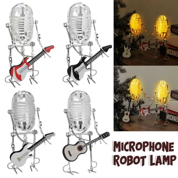 Kūrybinio Derliaus Mikrofonas Robotas mygtukinis apšvietimo Reguliatorius Lempos, Stalo Lempos Robotas Rankiniai Gitara Apdailos Home Office 
