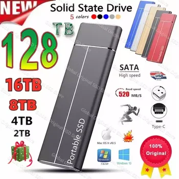 100% Originalus Didelės spartos 16TB 4TB 2TB SSD Nešiojamų Išorinio Kietojo Kietąjį Diską USB3.1 Sąsaja Judriojo ryšio Kietąjį Diską Nešiojamas 0