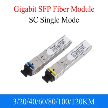 1Pair Gigabit Fiber SFP Modulis 1000M SC 1,25 G 1310nm/1550nm Vienos rūšies A+B Pluošto Modulis Tinka Cisco Mikrotik Ethernet Jungiklis