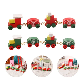 1:12 Lėlių Miniatiūrinių Traukinių Kalėdų Snaigės Mažas Traukinių Vagonus Žaislo Modelis 