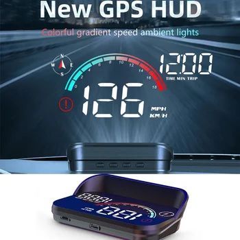Hud Head Up Display Auto GPS Spidometras Projektoriaus Ekranas prietaisų Skydelio Ridos greičio viršijimo Signalas Automobilių Assecories Automobilių Reikmenys 2023 0