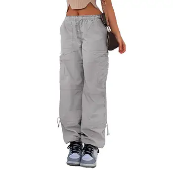 Moterų Krovinių Kelnės su daug Kišenių Harajuku Hip-Hop Aukštos Juosmens, Palaidi montavimo Ilgai Baggy Pants Streetwear Girl