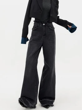 Moterų Baggy Harajuku Y2k Džinsai Gotikos Džinsinis Platus Kojų Kelnės Ilgos Kelnės Streetwear Korėjos Mados Dizaino Banga High Street Kpop 0