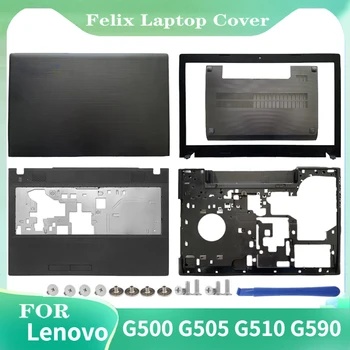 NAUJAS Lenovo G500 G505 G510 G590 LCD Back Cover/LCD Priekinį Bezel/Palmrest didžiąsias/Apačioje Atveju Korpuso viršutine danga, Juoda 0