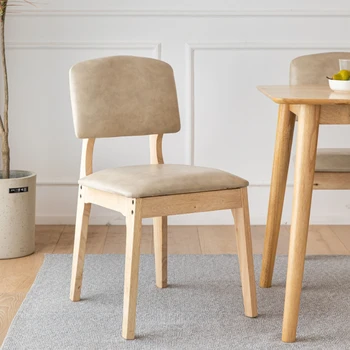 Medžio masyvo modernus minimalistinio valgomojo kėdės atlošas namų valgomasis B&B knygą stalas ir kėdė pieno arbata parduotuvė laisvalaikio kėdė 0