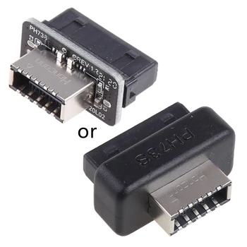 USB 3.0 Vidaus Antraštės USB 3.1/3.2 C Tipo Priekiniai E Tipo Adapteris 20pin, kad 19pin Konverteris KOMPIUTERIO pagrindinės Plokštės Jungtis P9JB 0