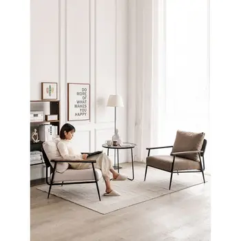 Paprasta šiuolaikinės kaustytomis geležies atsitiktinis vienos sofos, kėdės kambarį miegamasis, balkonas, sofos, kėdės, sofos, sofa-nustatyti gyvenimo kambario baldai 0