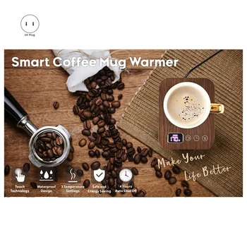 Smart Kavos Puodelis Šilčiau,Vaško Žvakė Šilčiau Plokštė Su Laikmatis, Elektrinis Kavos Šiltesnis Su Auto Išjungti Patvarus Lengva Naudoti 3