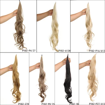 Plaukai surišti į uodegą peruką Moterų pompadour perukas gabalas patraukti entrain vidutinio ilgio kriaušės formos plaukų, didelių bangų nerijos imituoja Natūralių plaukų 3