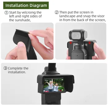 Pocket 3 Saulės Atspalvį Ekrane Saulės Gaubtas Skydas Padengti DJI OSMO Kišenėje, 3 Rankinės Gimbal Fotoaparato Priedai 4