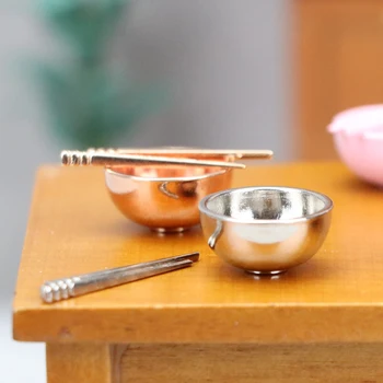 1Set 1:12 Miniatiūriniai Lėlių Dubenį Lazdelės Mini Virtuvė, Indai Modelis 